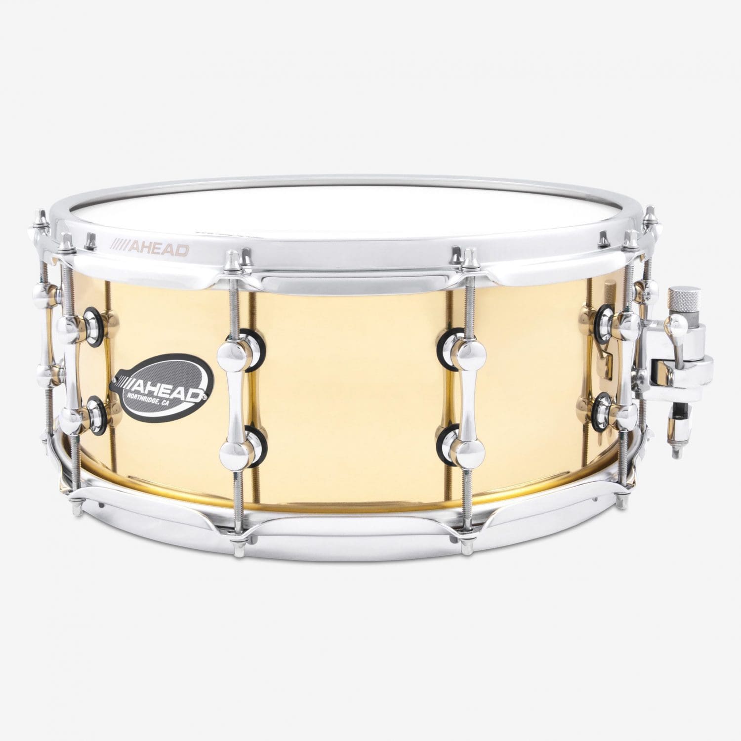 Bell Brass Snare Drum with Chrome Trick Throw Off
