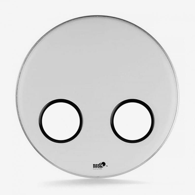 Bass Drum O's White Reso Head with 2 Black 6" Ports