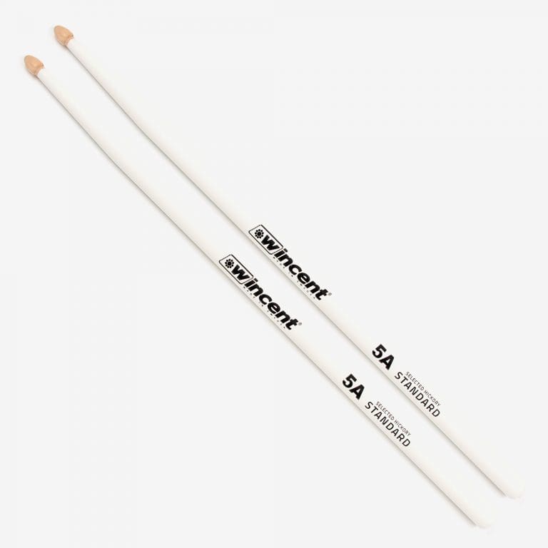 Wincent Drumsticks Hickory Standard Taper Drumsticks in White
