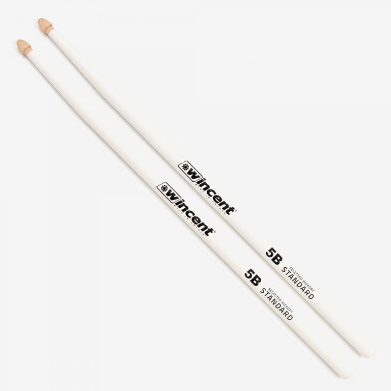 Wincent Drumsticks Hickory Standard Taper Drumsticks in White