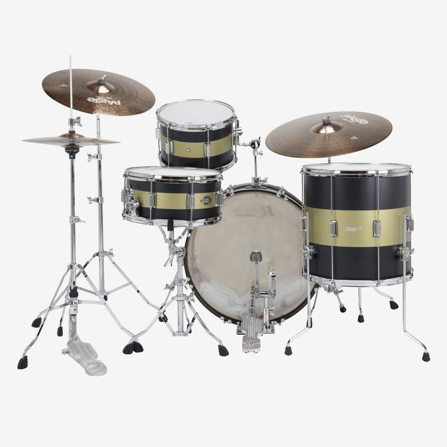 Rogers Drums Satin Black/Gold Duco Tower Snare Drum